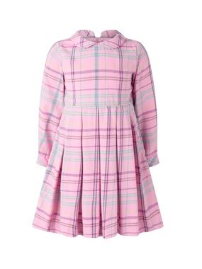 Rachel Riley 2Y Pink Check Pleated Dress